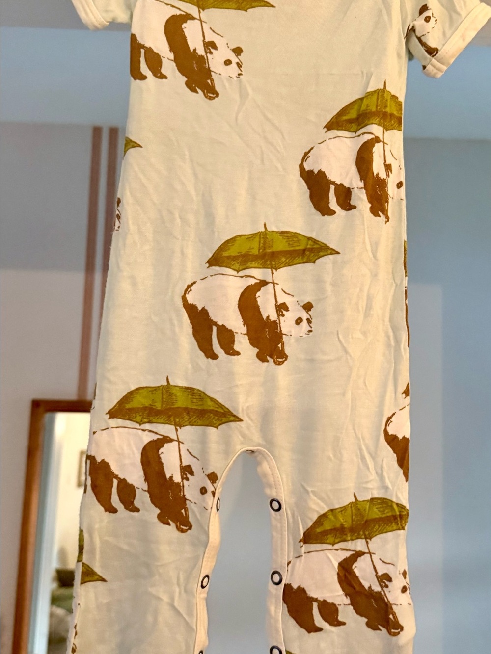 Milkbarn Bamboo Romper Panda Bear Sz 3-6 Months